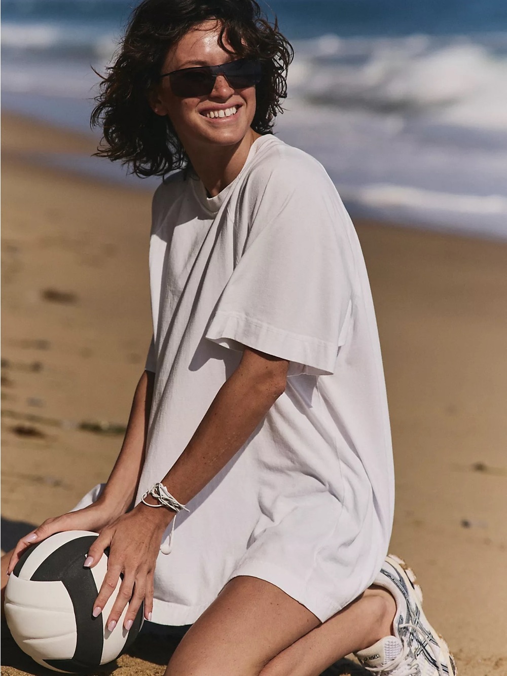 Free People White Oversized Crewneck Tee - Picture 3 of 7